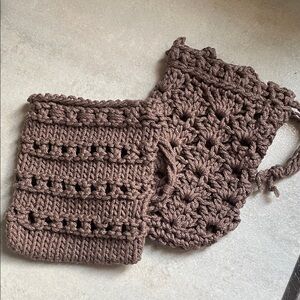 2x handmade cotton yarn soap holders scrubbies